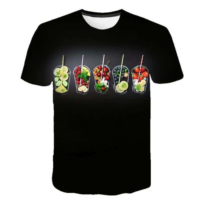 Харадзюку Эстетическая фруктовая еда салат Футболка женская как клубника