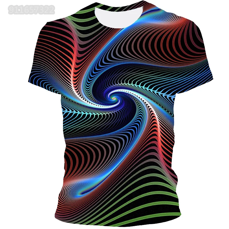 

Summer fashion pursuit fashion moisture wicking men's and women's T-shirts 2021 new abstract 3D short-sleeved round neck print