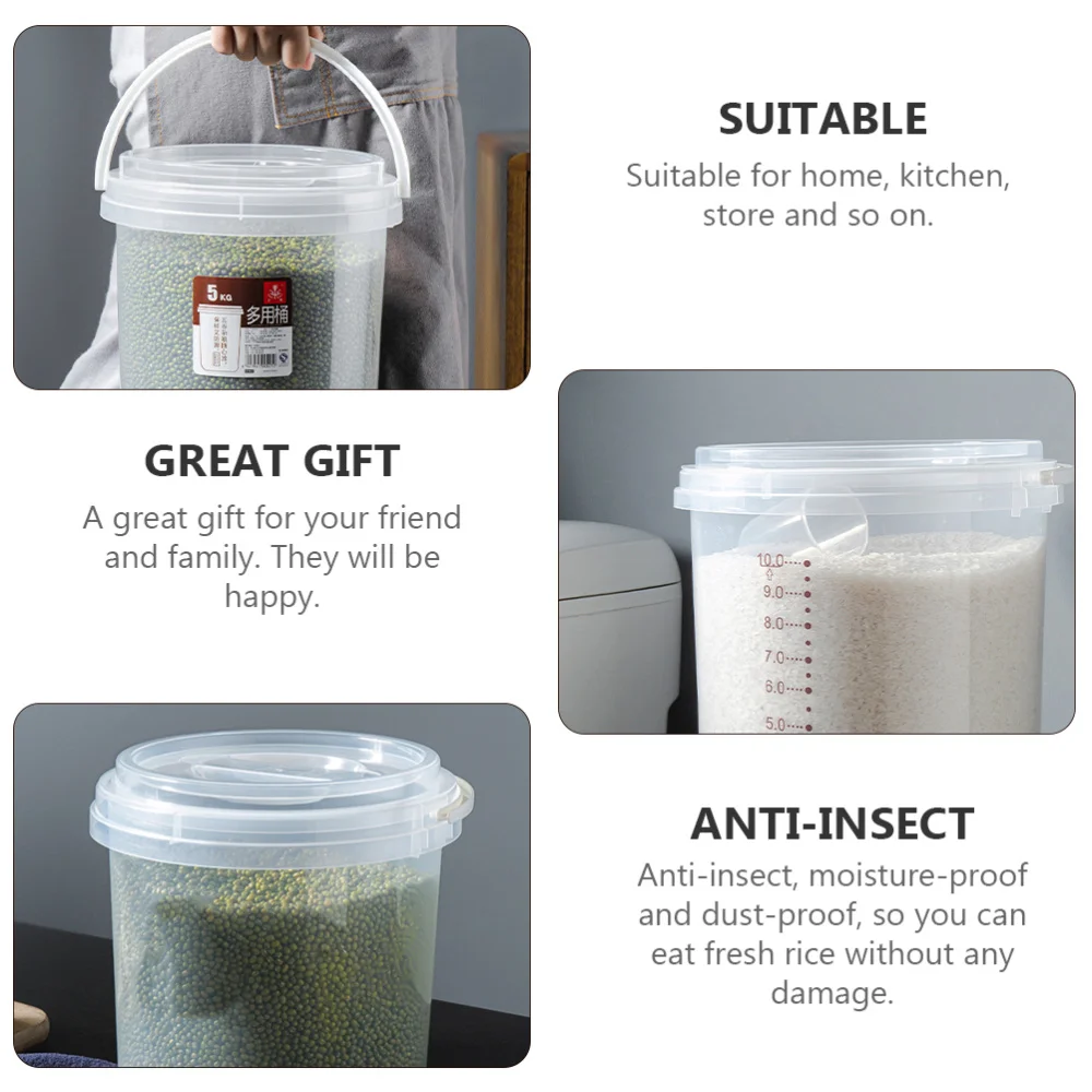 

1Pc Sealed Bucket Practical Cereals Rice Storage Box Sealed Containers