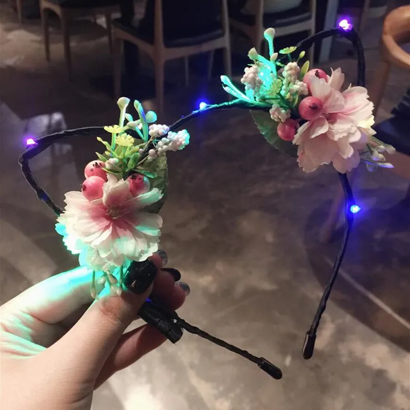 2021 новинка платье с цветочным рисунком кота со звериными ушами светодиодным