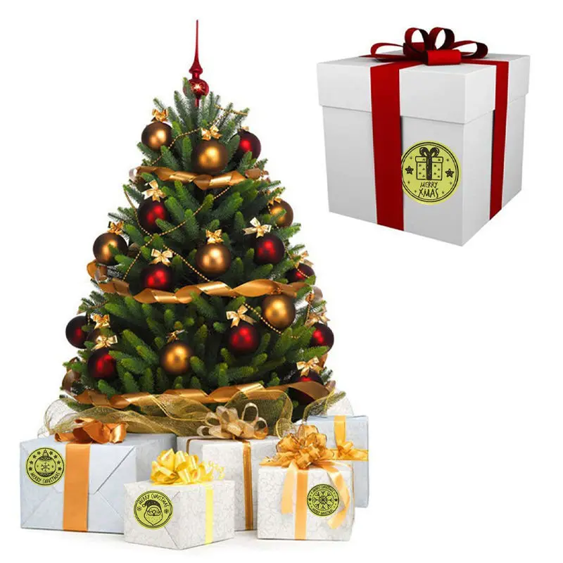 

500pcs 8 Designs 2.5cm Merry Christmas Theme Seal Labels Stickers For DIY Gift Baking Package Envelope Stationery Decoration