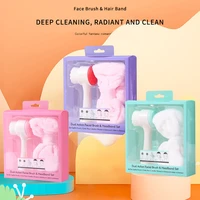 face washing brush hair band combination set black head cleaning face washing instrument coral velvet bow hea