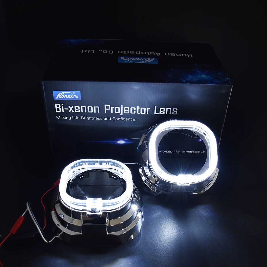 Ronan 3,0 светодиодный оптический angel eyes masks shroud для Koito Q5 Hella Bi xenon прожектор с линзой для автомобиля Защита фар автомобильный чехол