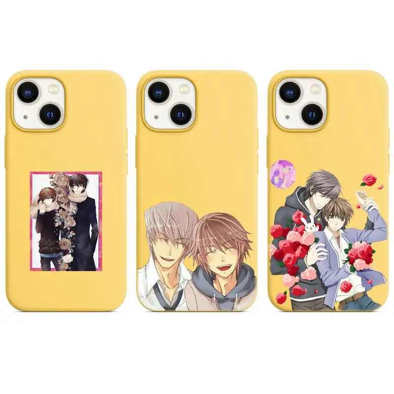 

sekai-ichi hatsukoi takano Phone Case for iphone 13 12 XS 11 pro max mini SE 2020 6s 8 plus X XR cases candy color yellow funda