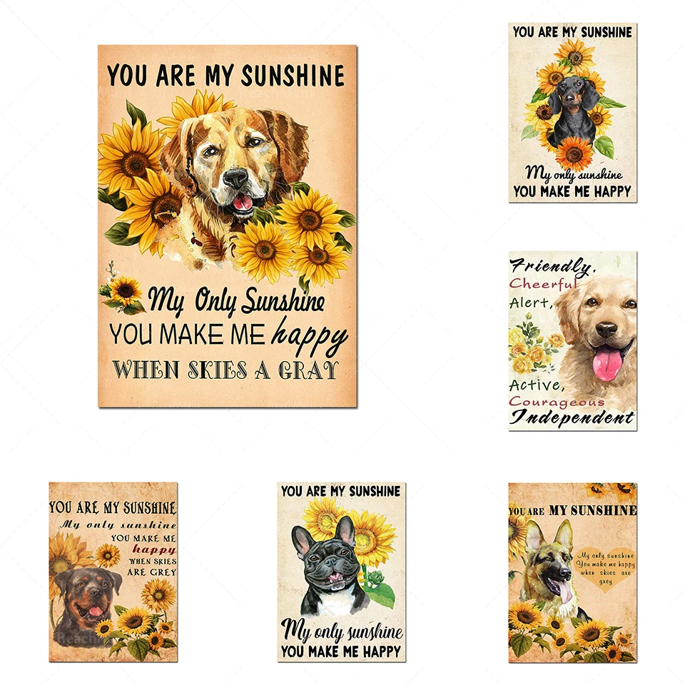 

Dog Animal Wall Prints Living Room Home Decor Posters and Prints Wall Art Retro Kitchen Decor Quotes Canvas Pictures