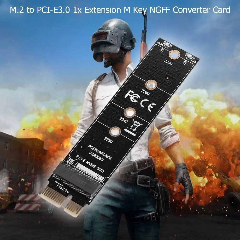 Переходная карта NVME PCIE M.2 SSD на PCI-E3.0 1x высокоскоростной удлинитель M Key NGFF