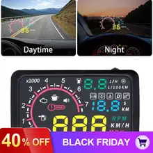 5,5 дюймов АВТО OBDII OBD2 порт автомобиля Hud Дисплей км/ч MPH выше Предупреждение лобовое стекло скорость проектор сигнализация