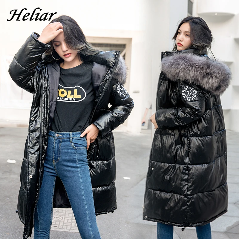 HELIAR зимнее теплое пальто для женщин меховая хлопковая куртка с капюшоном на