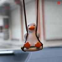 little duck swing car pendant decoration cute duck auto rear view mirror pendant