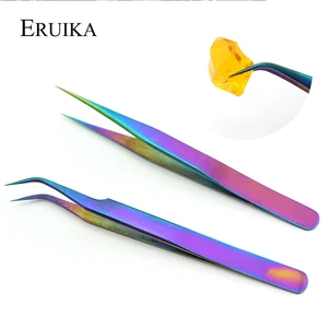 Пинцет-Хамелеон ERUIKA 1 шт., удлинитель для бровей из нержавеющей стали, ультраточный щипчик Для Стразы, инструменты для макияжа ресниц