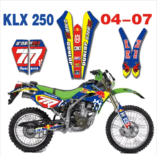 Мотоцикл Графика фона наклейки для Kawasaki KLX250 KL250X KLX 250 2004 2003 2004 2005 2006 2007 на заказ наклейка