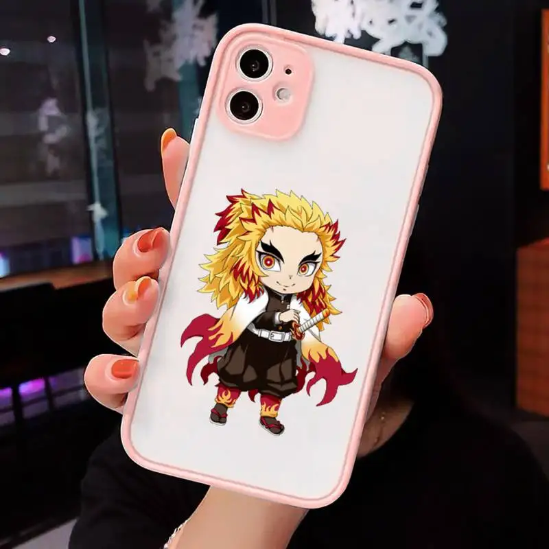 

Kyojuro Rengoku Demon Slayer anime Phone Cases matte transparent For iphone 7 8 11 12 plus mini x xs xr pro max cover