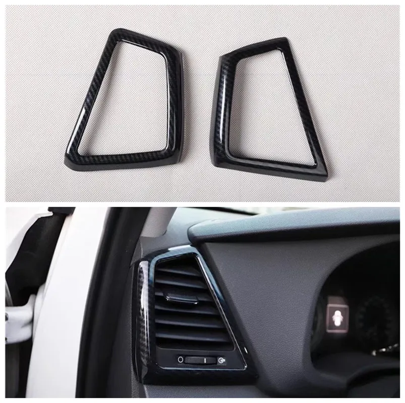 

New Car Styling Carbon Fiber Style Car Dashboard Side Air Outlet Cover Trim For Hyudai Tucson 2015 2016 2017 2018