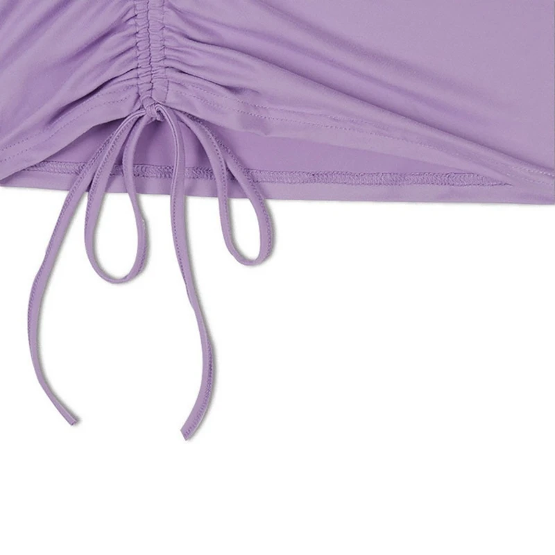 

Muyogrt Sexy Ruched Bodycon Mini Dress Women Clothes Fall 2020 Long Sleeve O Neck Lace Up Draped Tight Dresses Woman Party Night