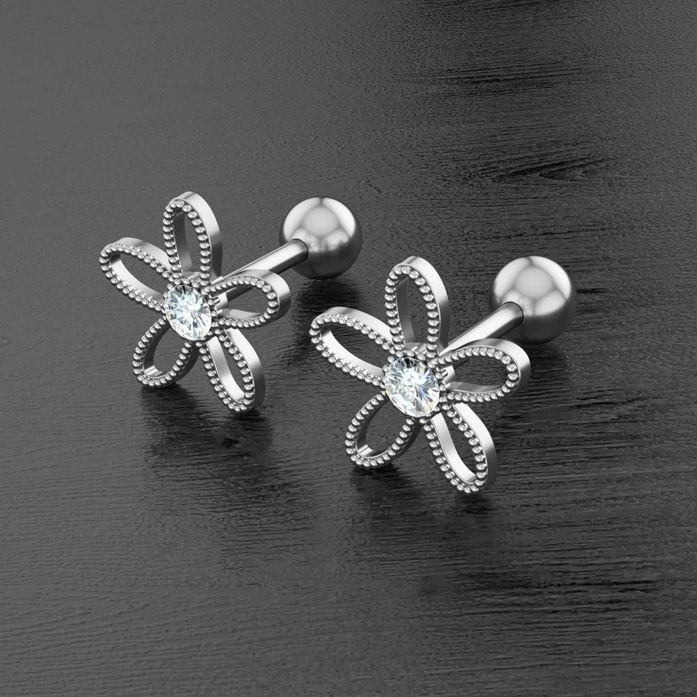 Набор серег для пирсинга серьги с кристаллами в форме цветка козелка уха завитка