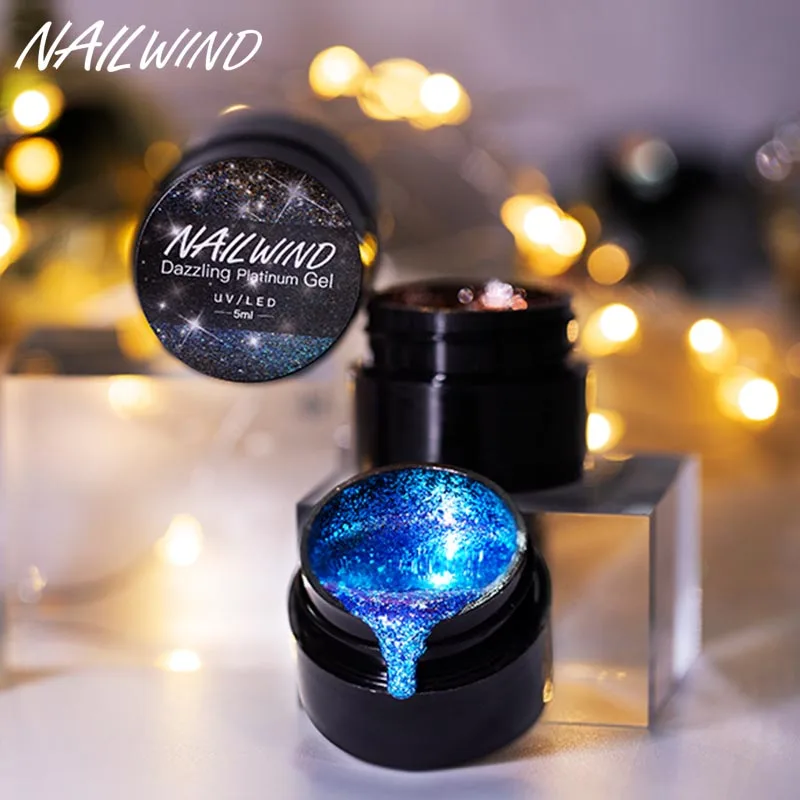 NAILWIND УФ гель для ногтей Блестящий Платиновый ослепительный лак Гибридный