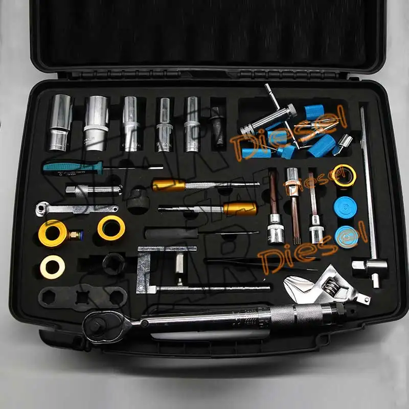 

Common Rail Injector Repair Disassembly Tool Kits, Diesel Fuel Injector Dismantling Equipments Total 40 Pieces