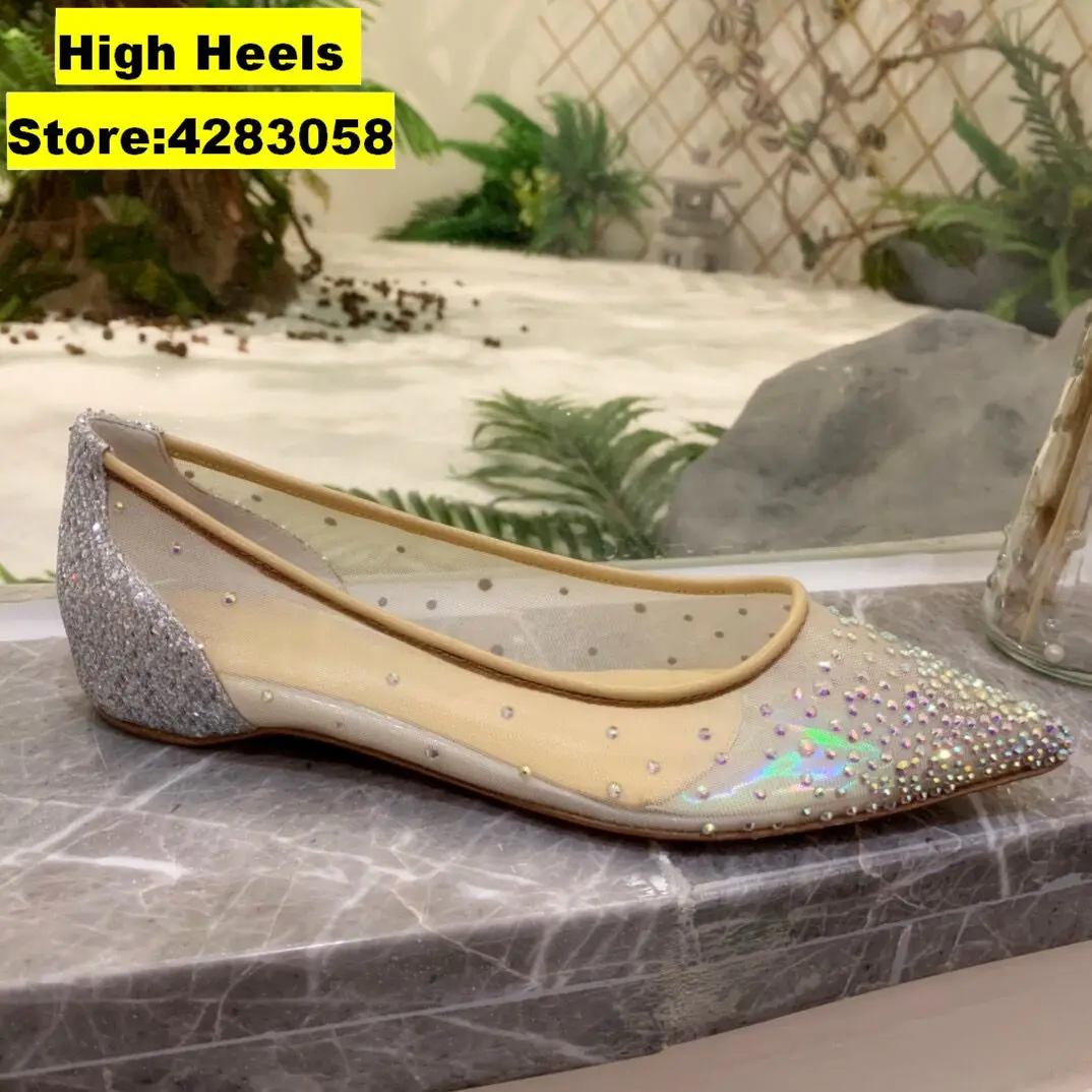 

Туфли-лодочки женские, сетчатые, с острым носком, прозрачные, летние