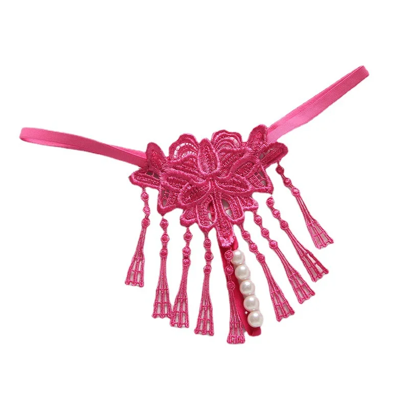 

Сексуальные стринги с вышивкой, соблазнительное женское сексуальное белье с бахромой, жемчужные массажные прозрачные трусики, трусики с ни...