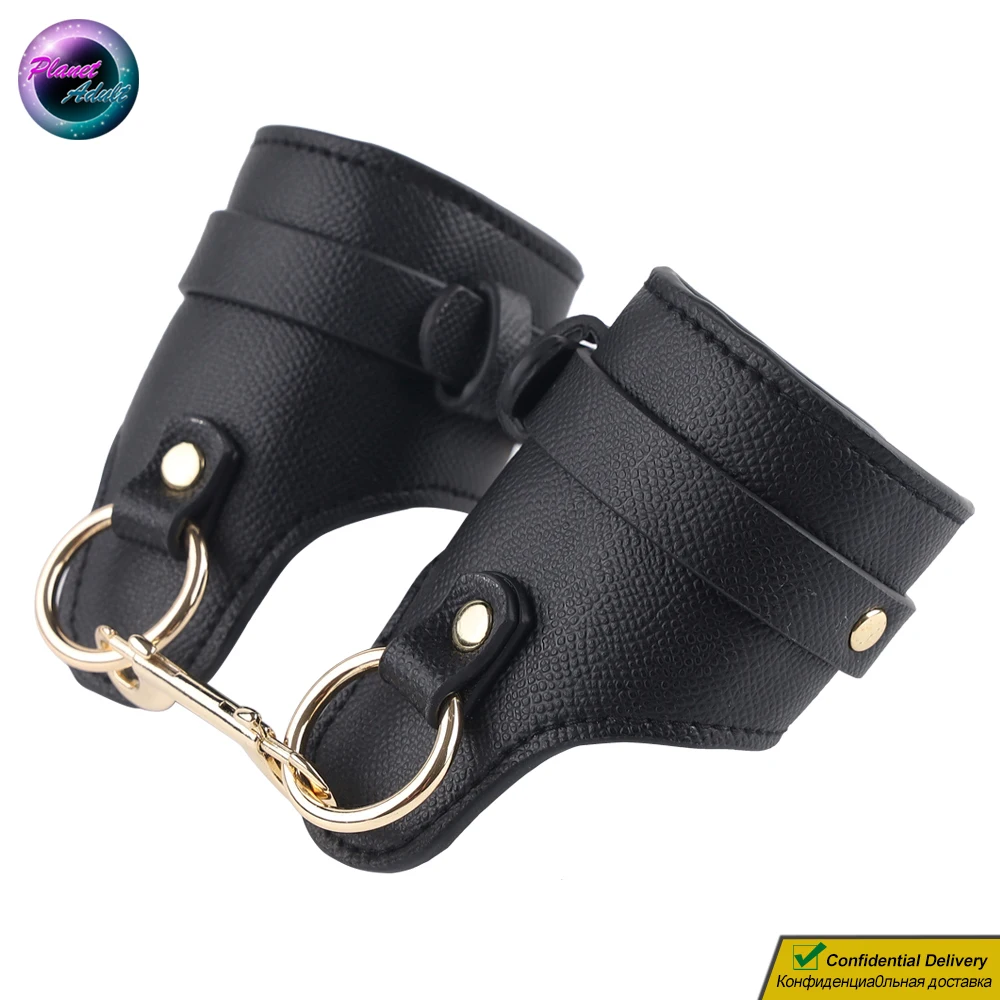 

RUNYU Genuine Leather Handcuffs Hand Shackles 1 Pair Adult Sex Toys for Women Lesbian Gay Couple BDSM Game Cosplay Play Slave