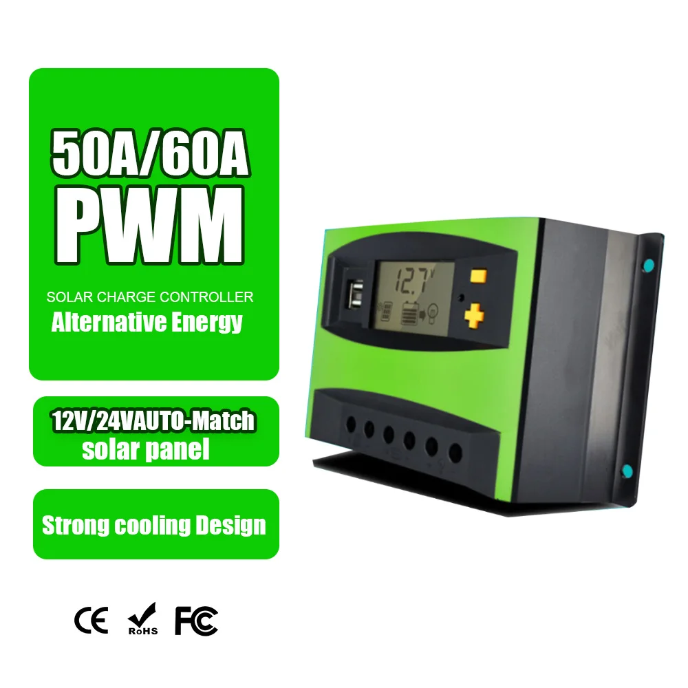 ШИМ контроллер заряда солнечной батареи 50 А 60 ЖК дисплей 12 В/24 В/48 В