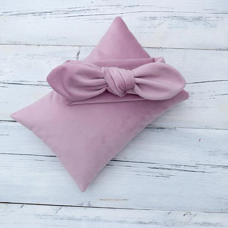 

Baby Newborn Photography Props Velvet Pillow Headband Sets Infant Photo Auxiliary Props Pillow Headband