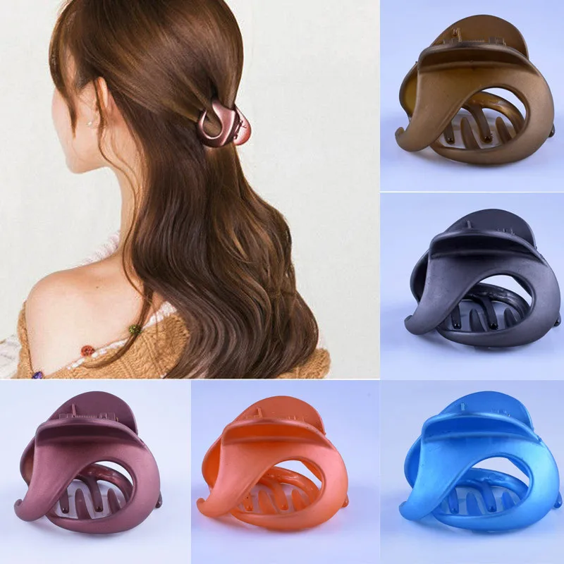 Модные матовые женские заколки-крабы для волос однотонные акриловые заколки