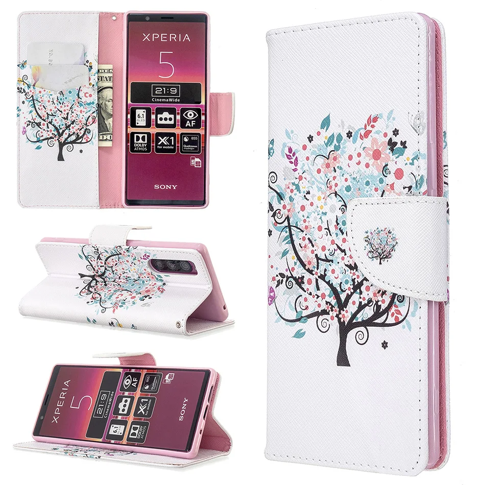 Чехол-книжка с отделением для карт Sony Xperia 5 8 10 L4 L2 L1 XA1 Plus XA2 Ultra XA XA3 XZ1 Compact XZ2 XZ5 XZs |