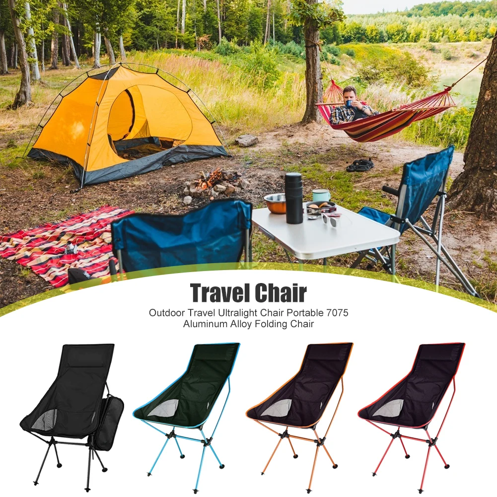 

Aluminum Alloy Folding Chair Travel Chair Compression Portable Lightweight Outdoor Camping Fishing BBQ Picnic Seat Tool