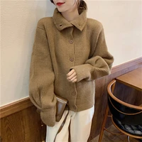 female new casual fashion loose thick winter turtleneck sweater women autumn cardigan with solid long sleeve knitted coat