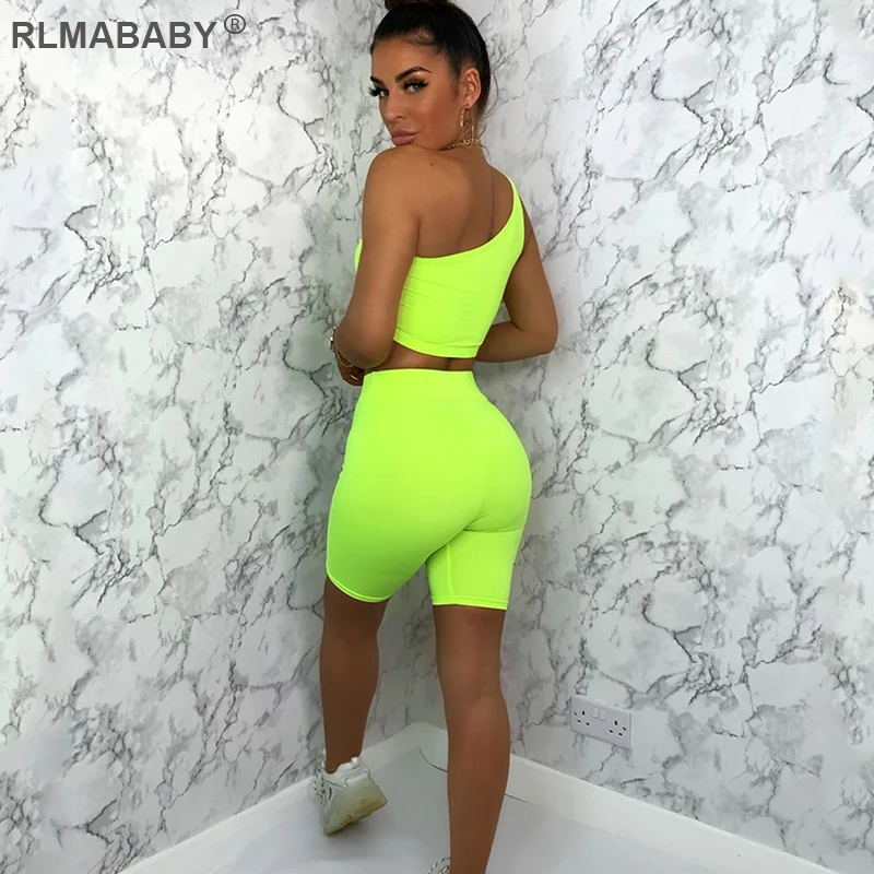 Летние спортивные облегающие Женский комплект 2 шт. RLMABABY укороченный топ с