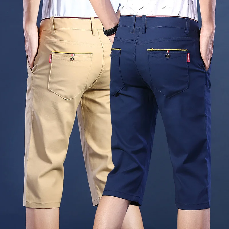 

Summer thin men's casual pants men's pants loose straight Korean Trend Slim Fit Pant men's short pants2021