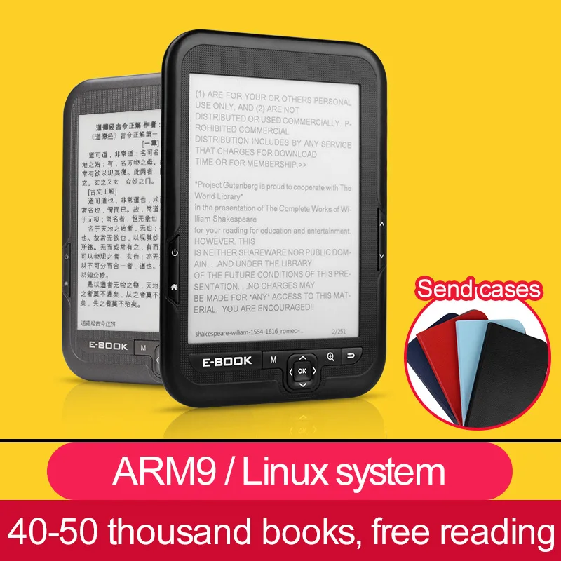 eBook Reader e-ink FB2 e-Books eReader 6 inch 16GB 8GB e ink ebook 1400mAh book | Электроника