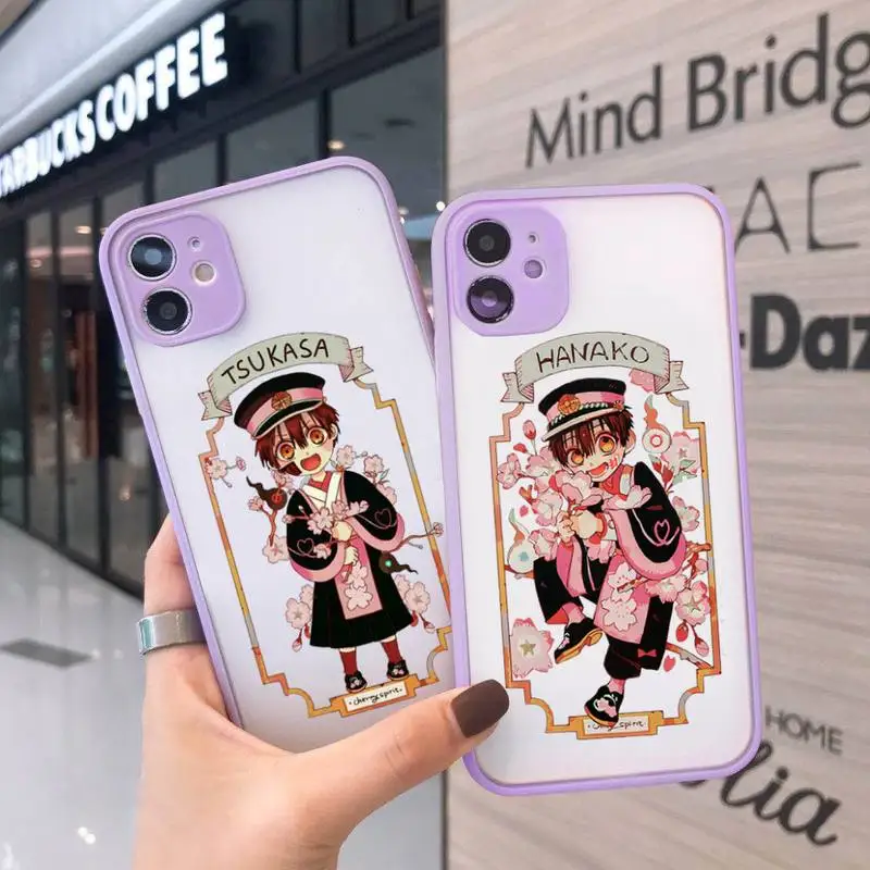 

Toilet Bound Hanako Kun Phone Case For iPhone 12 11 Mini Pro XR XS Max 7 8 Plus X Matte transparent Purple Back Cover