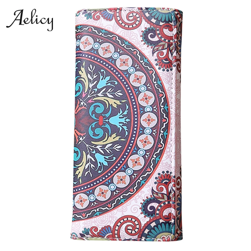 Aelicy 2019 модные женские кошельки с принтом в этническом стиле клапаном сумка для