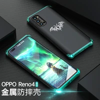 luxury shockproof metal case for oppo reno 5 4 pro plus thin hard aluminium hybrid pc case back cover oppo reno4 reno5 pro