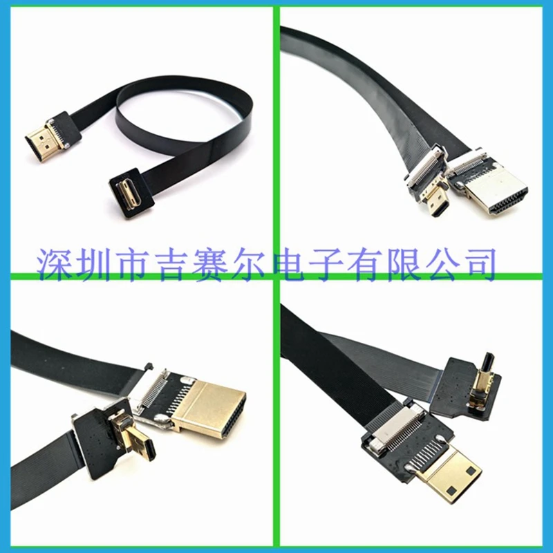 FPV HDMI совместимый с Micro Mini адаптер угол 90 градусов FPC плоский кабель шаг 20pin для