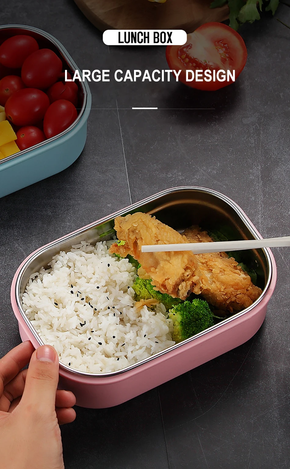 ONEUP переносная коробка для ланча 304 из нержавеющей стали Bento коробка Герметичный пищевой контейнер для пикника школы милый силиконовый японский изолированный