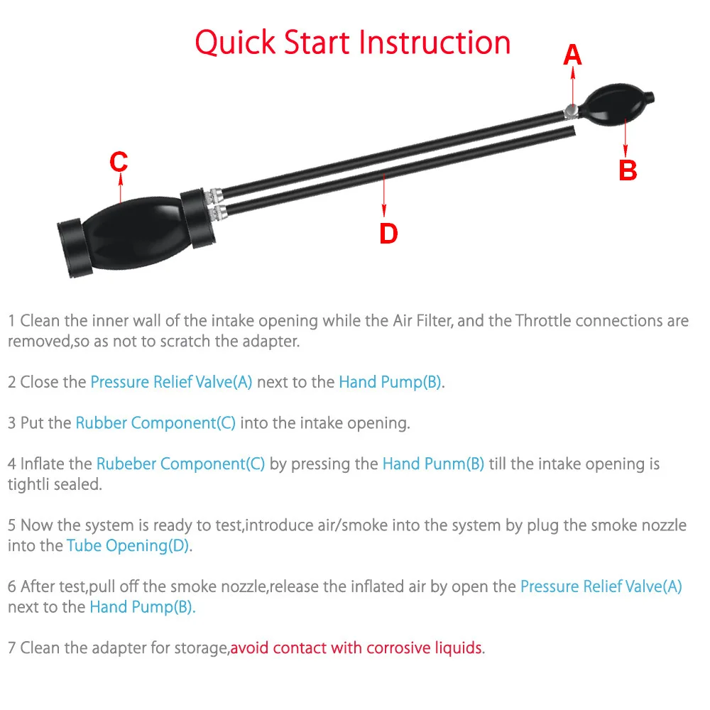 OBDMonster дымовая машина адаптер быстрого впуска пузыря для детектора утечки дыма