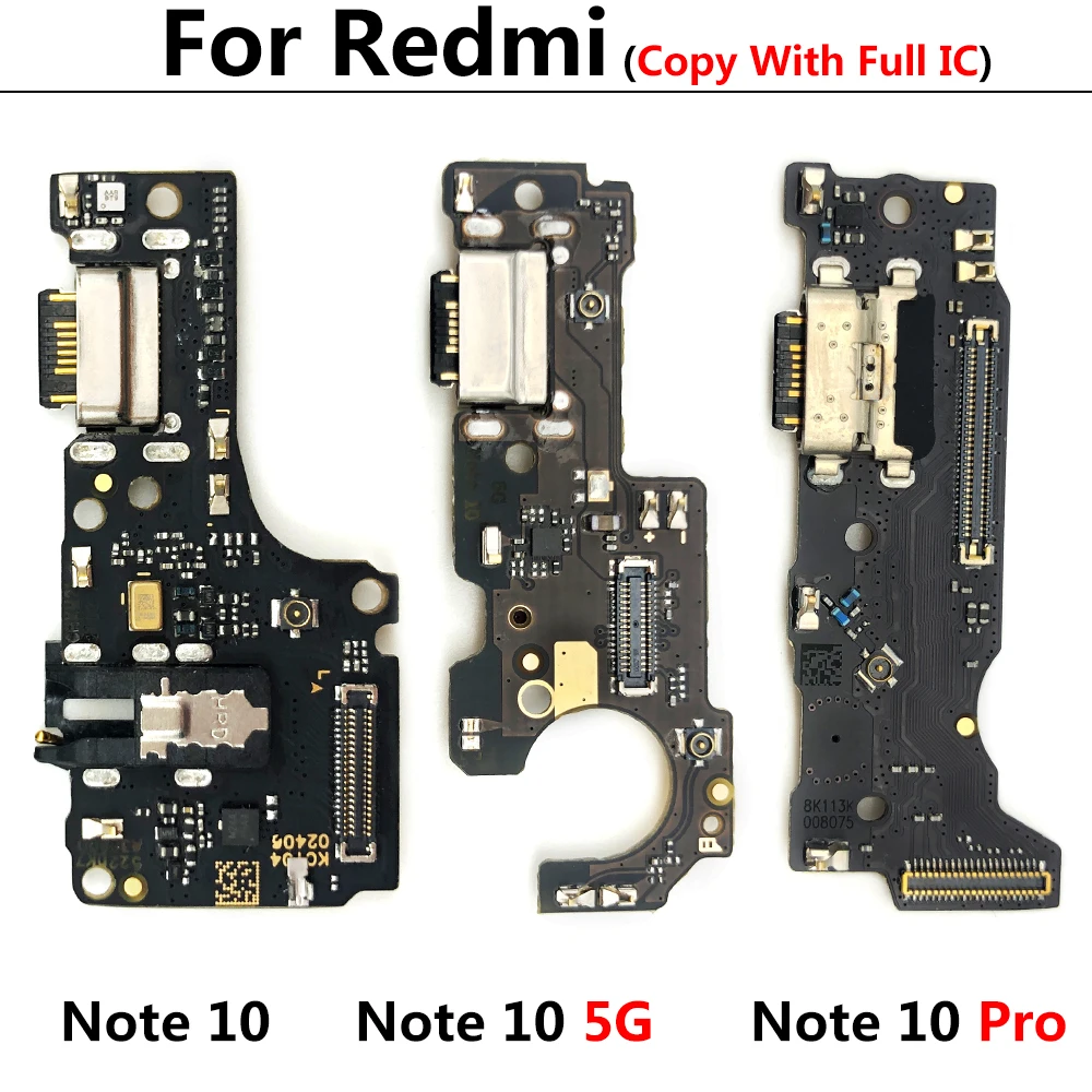 

5pcs/lot USB Power Charging Port Connector Board Flex With Full IC For Xiaomi Redmi Note 10 Pro / Note 10 5G Charging Connector