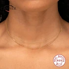 Автоклав реальные 925 Серебряное ожерелье для женщин простой INSмодные Многослойные женские ключицы ожерелья ювелирные украшения ожерелье