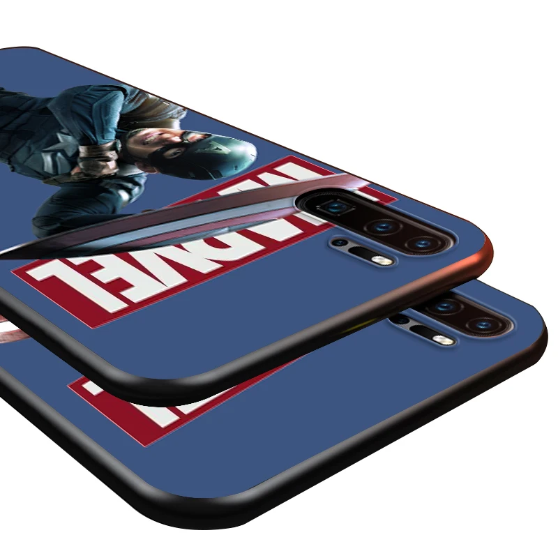 

Marvel Captain America For Huawei P8 P9 P10 P20 P30 P40 P50 Lite E RU Pro 2017 2019 mini TPU Black Phone Case