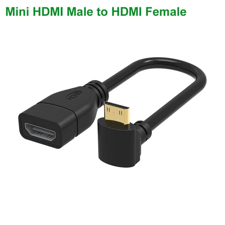HDMI кабель mini Мужской и женский адаптер удлинитель цифровой рынок угол 90 градусов