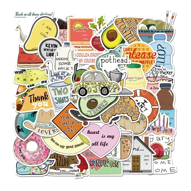 

10/50pcs Pack Cartoon Cute Stickers Waterproof PVC Skateboard Snowboard Scrapbooking Guitar Car Laptop Cool Sticker Kids Toy