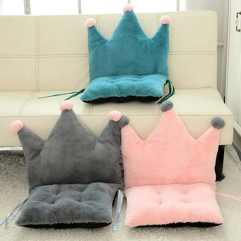 Velvet Thickened Back Cushion Two-in-one Removable Seat Cushions Sofa Crown Shape Pillow Floor Mat Adult Child Home Decor | Дом и сад