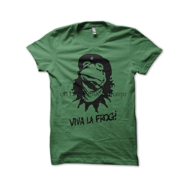 Топ Мужская футболка Kermit parodie Che Guevara Viva la Frog зеленая Женская | одежда