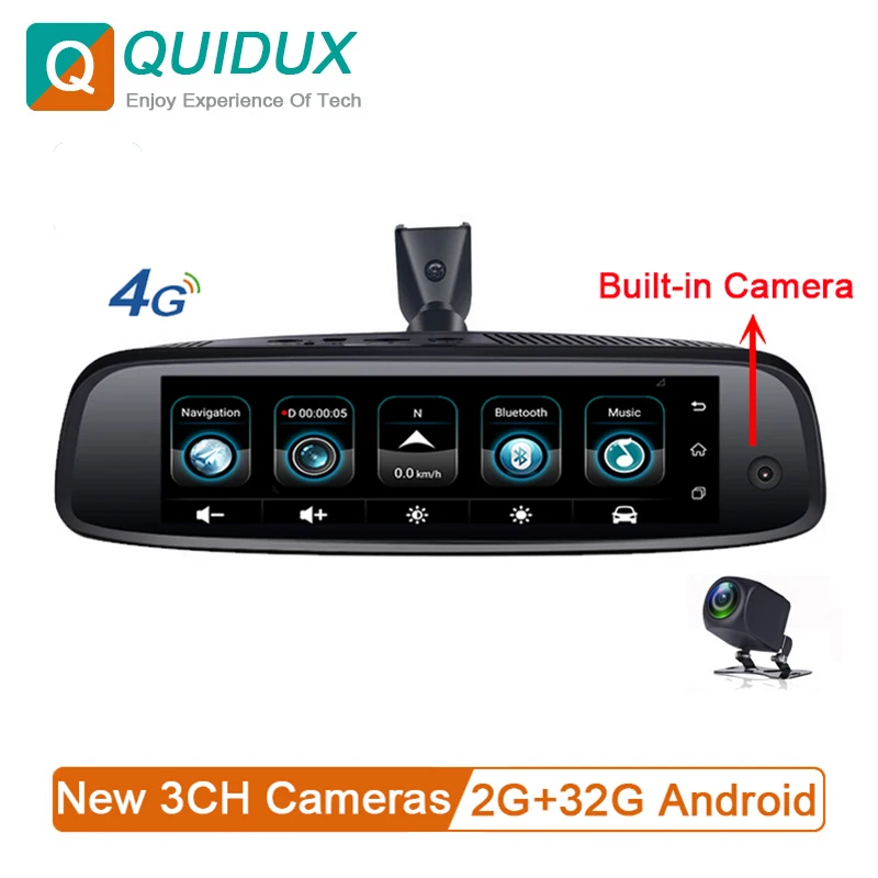 Новейшие 3CH камеры 8 дюймов 2 ГБ + 32 зеркало заднего вида автомобиля dvr рекордер 4G