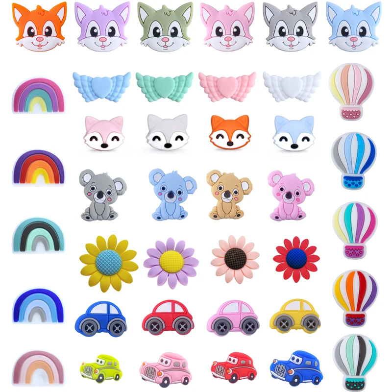 10 шт. силиконовые бусины для прорезывания зубов без бисфенола |