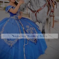 mexican blue vestidos de xv a%c3%b1os 2021 quinceanera dresses ball gown lace off shoulder sweet 16 gowns for girls birthday wear