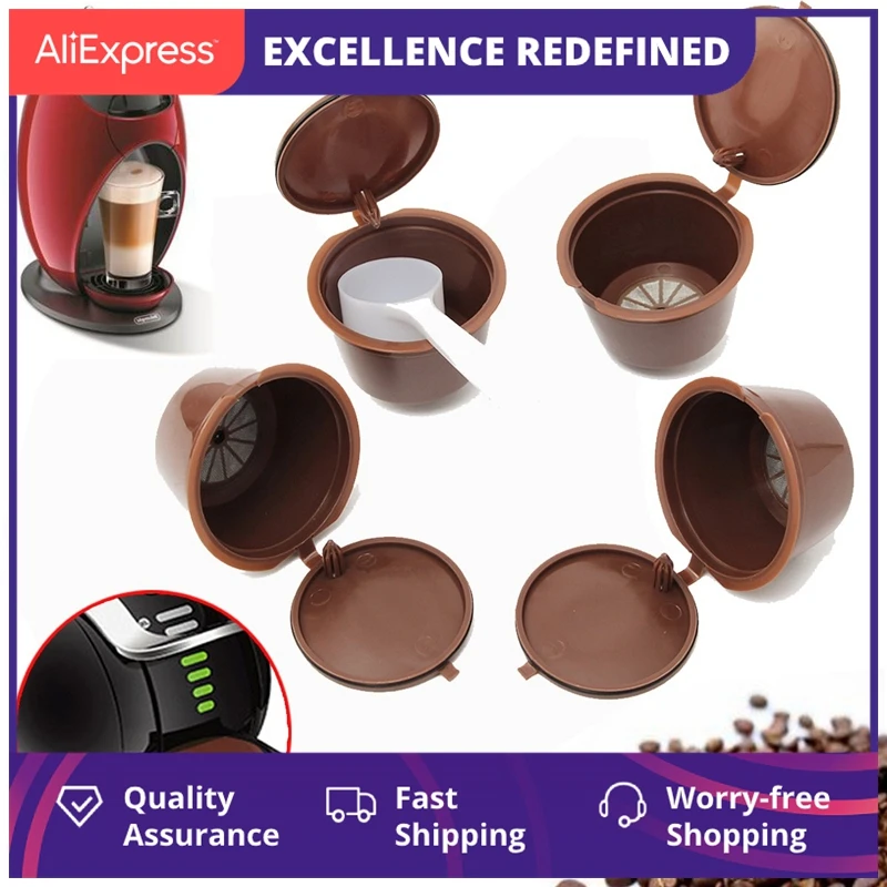 4 шт./компл. кофейные капсулы Dolce Gusto многоразовые 200 раз совместимы с Nescafe